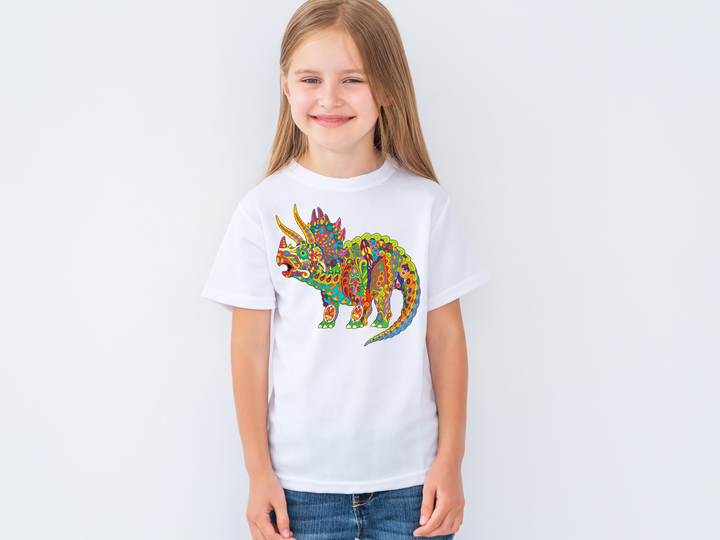 Kids Triceratops Zentangle T-Shirt | Jurassic Studio