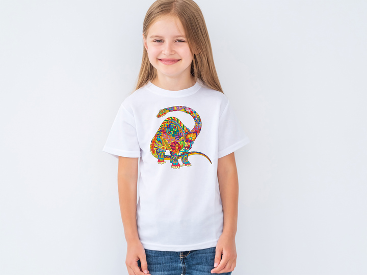 Kids Brontosaurus Zentangle T-Shirt | Jurassic Studio