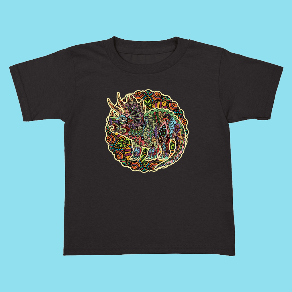 Toddler Triceratops Mandala T-Shirt | Jurassic Studio