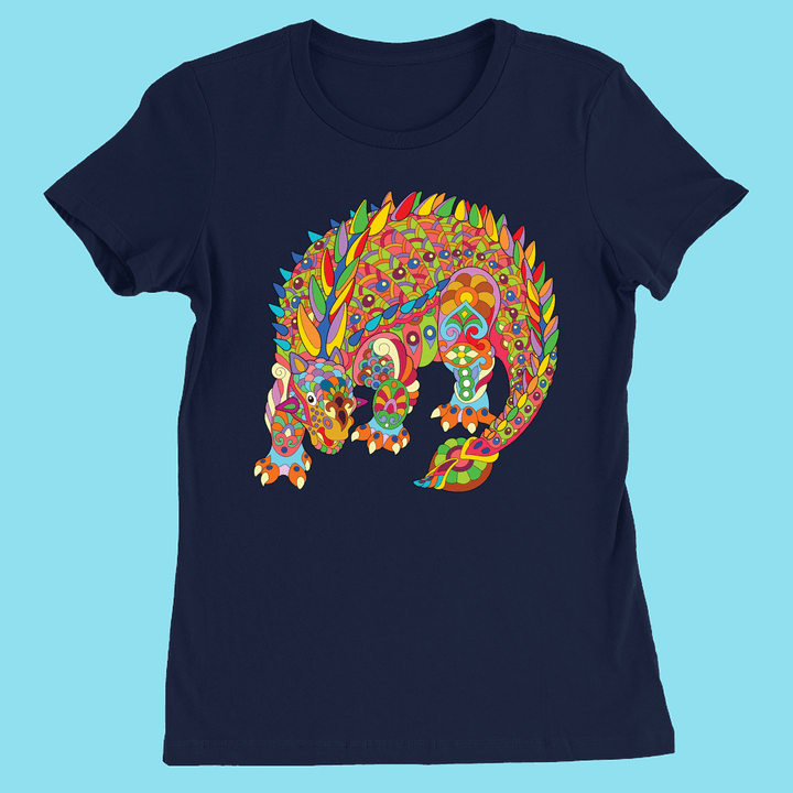 Women Ankylosaurus Zentangle T-Shirt | Jurassic Studio