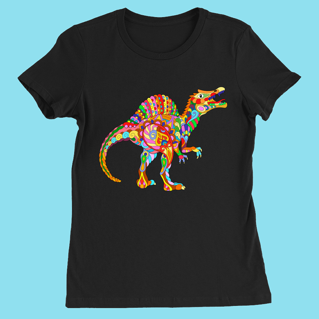 Women Spinosaurus Zentangle T-Shirt | Jurassic Studio
