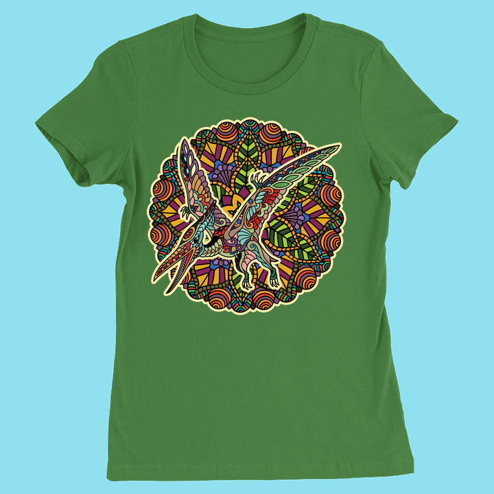 Women Pterodactyl Mandala T-Shirt | Jurassic Studio