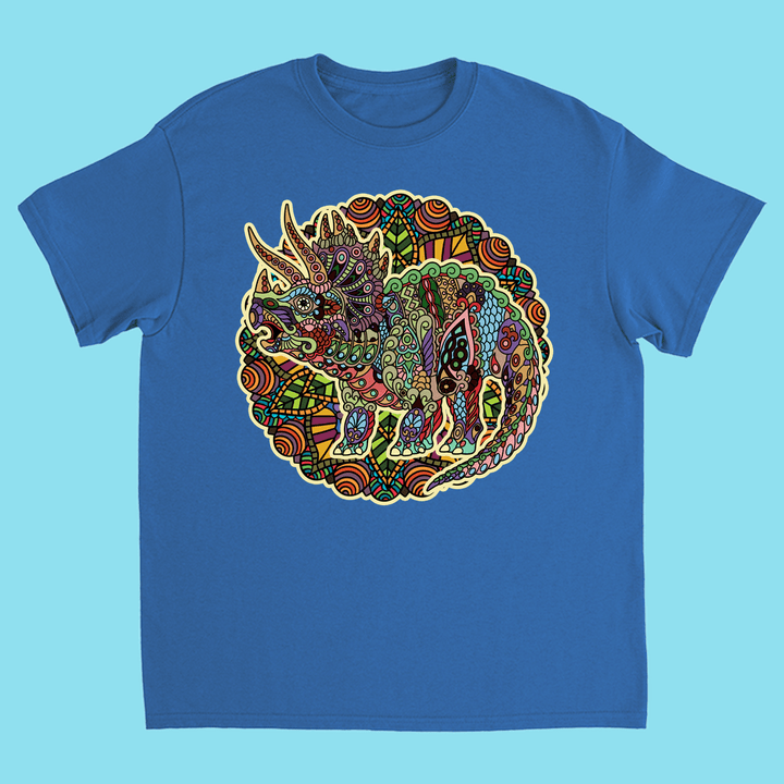 Kids Triceratops Mandala T-Shirt | Jurassic Studio