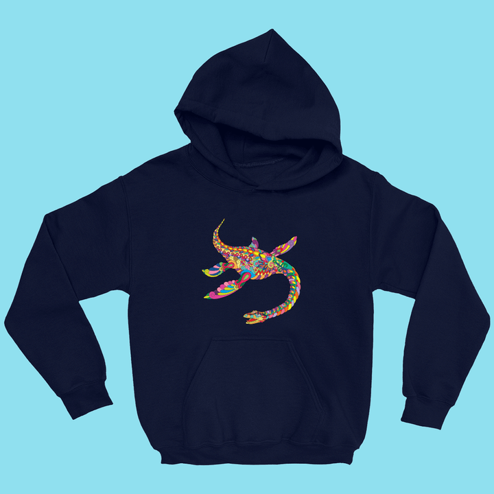 Kids Plesiosaurus Zentangle Hoodie | Jurassic Studio