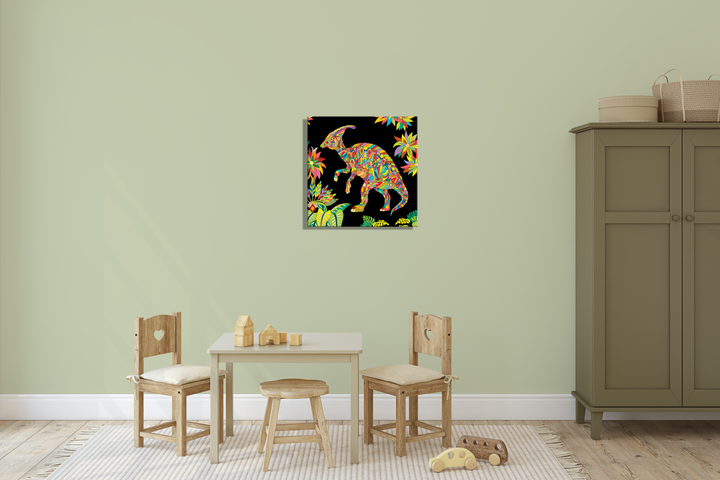 Hadrosaur Zentangle Canvas Wrap