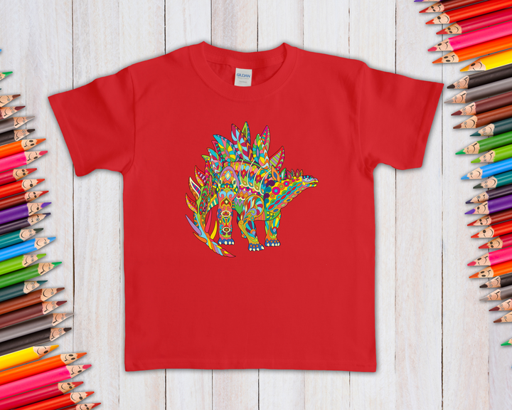 Kids Stegosaurus Zentangle T-Shirt | Jurassic Studio