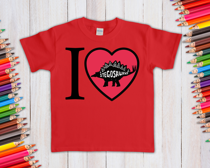 Kids I Love Stegosaurus T-Shirt | Jurassic Studio