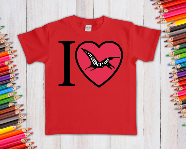 Kids I Love Pterodactyl T-Shirt | Jurassic Studio