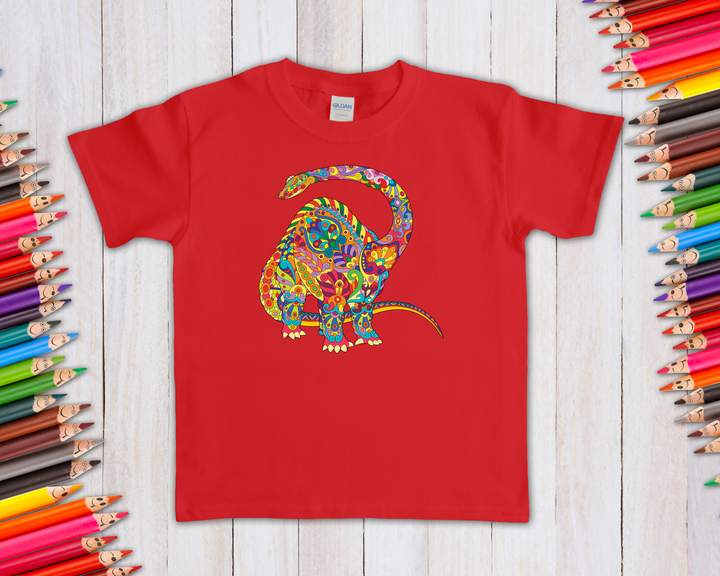 Kids Brontosaurus Zentangle T-Shirt | Jurassic Studio