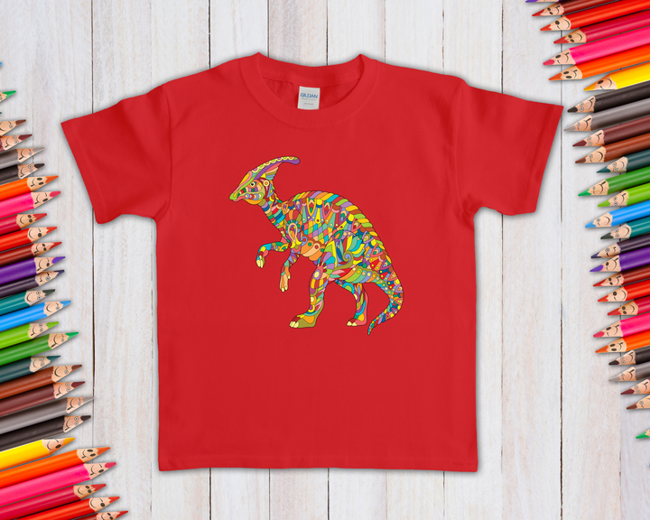 Kids Hadrosaur Zentangle T-Shirt | Jurassic Studio