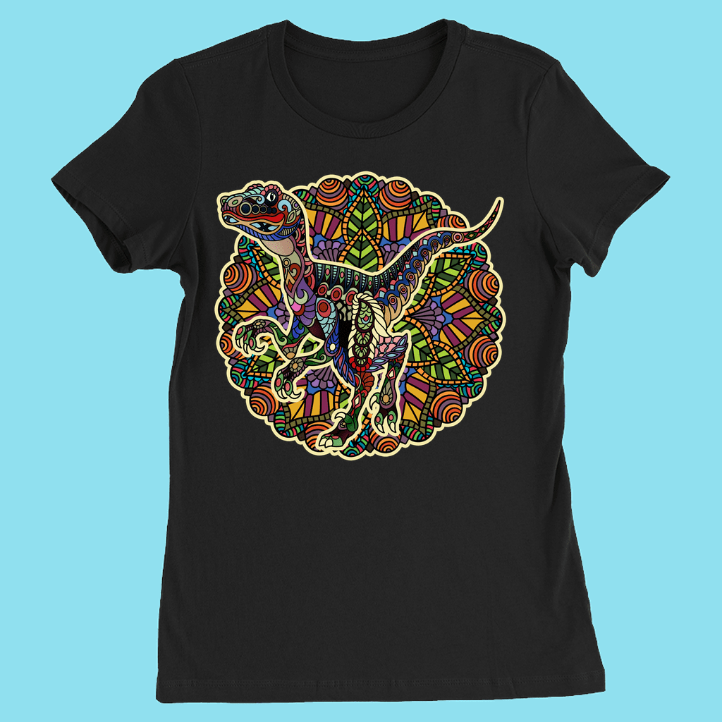 Women Velociraptor Mandala T-Shirt | Jurassic Studio