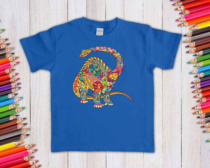 Kids Brontosaurus Zentangle T-Shirt | Jurassic Studio