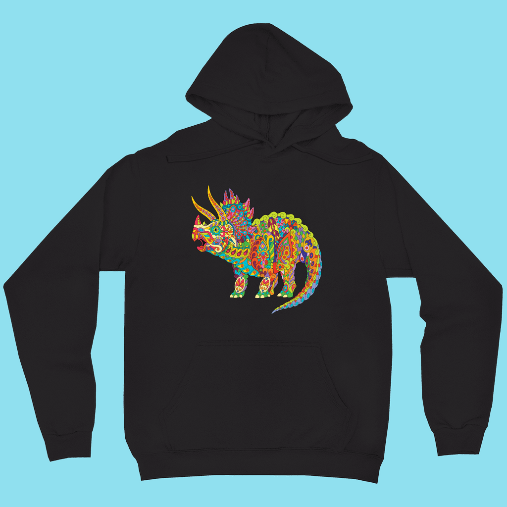Men Triceratops Zentangle  Hoodie | Jurassic Studio