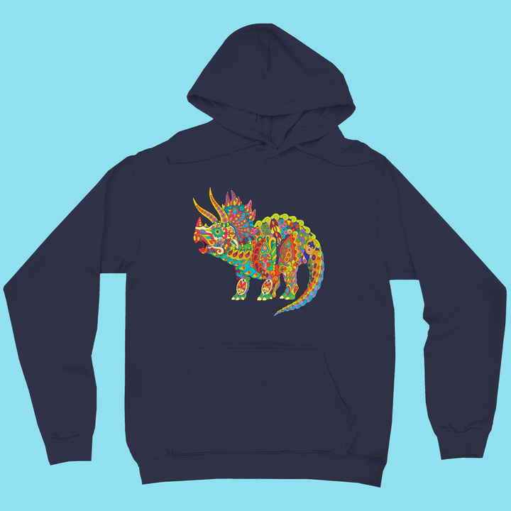Men Triceratops Zentangle  Hoodie | Jurassic Studio