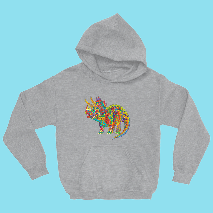 Kids Triceratops Zentangle Hoodie | Jurassic Studio