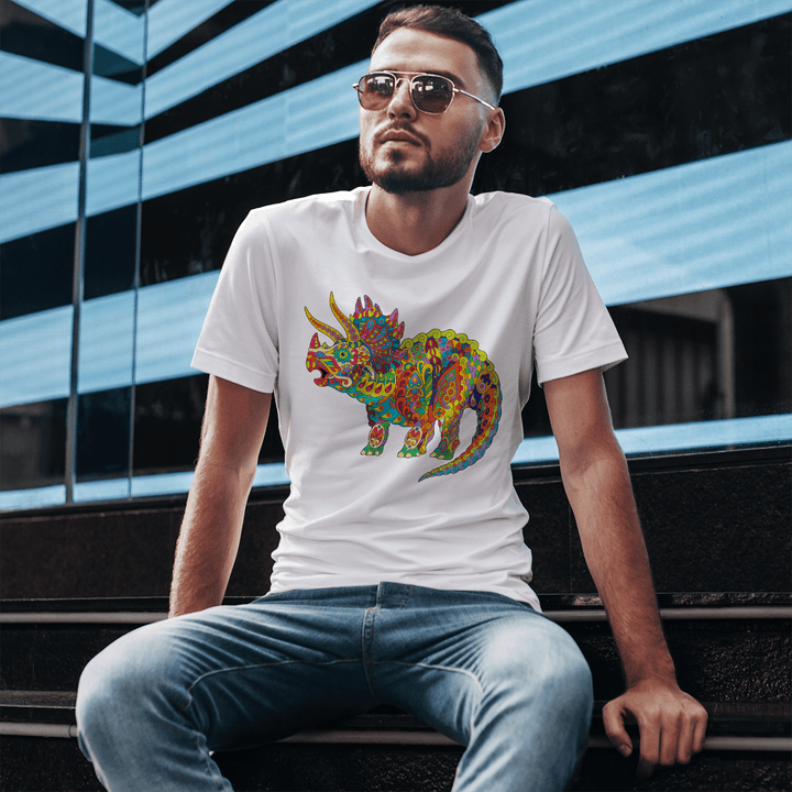 Men Triceratops Zentangle T-Shirt | Jurassic Studio