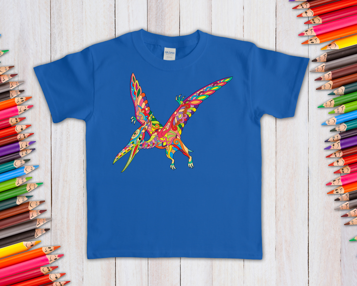 Kids Pterodactyl Zentangle T-Shirt | Jurassic Studio