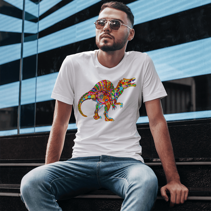Men Spinosaurus Zentangle T-Shirt | Jurassic Studio