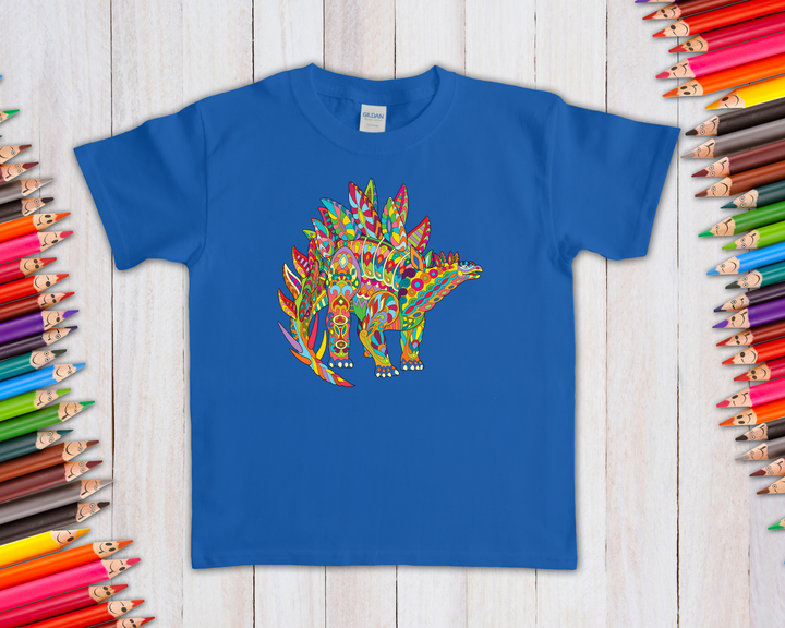 Kids Stegosaurus Zentangle T-Shirt | Jurassic Studio
