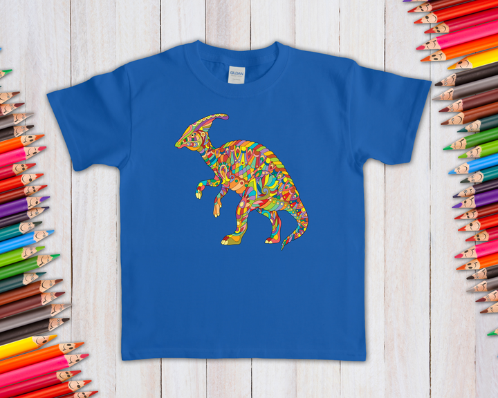 Kids Hadrosaur Zentangle T-Shirt | Jurassic Studio