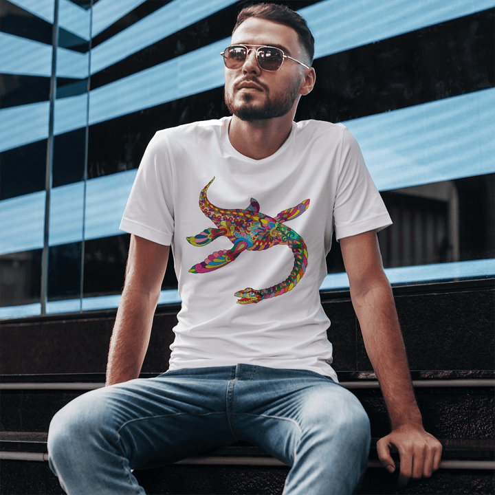 Men Plesiosaurus Zentangle T-Shirt | Jurassic Studio