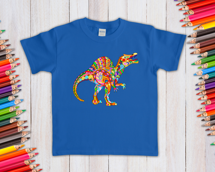 Kids Spinosaurus Zentangle T-Shirt | Jurassic Studio