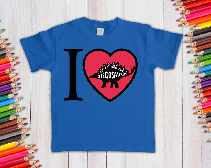 Kids I Love Stegosaurus T-Shirt | Jurassic Studio