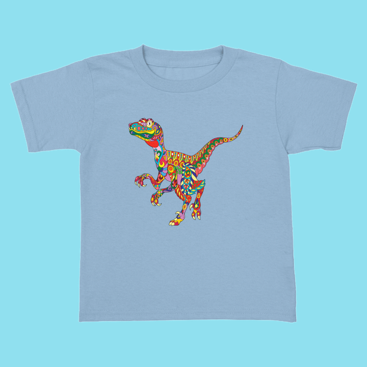 Toddler Velociraptor Zentangle T-Shirt | Jurassic Studio