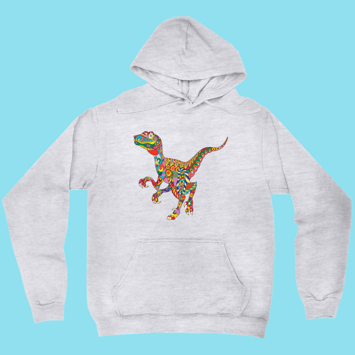 Men Velociraptor Zentangle Hoodie | Jurassic Studio