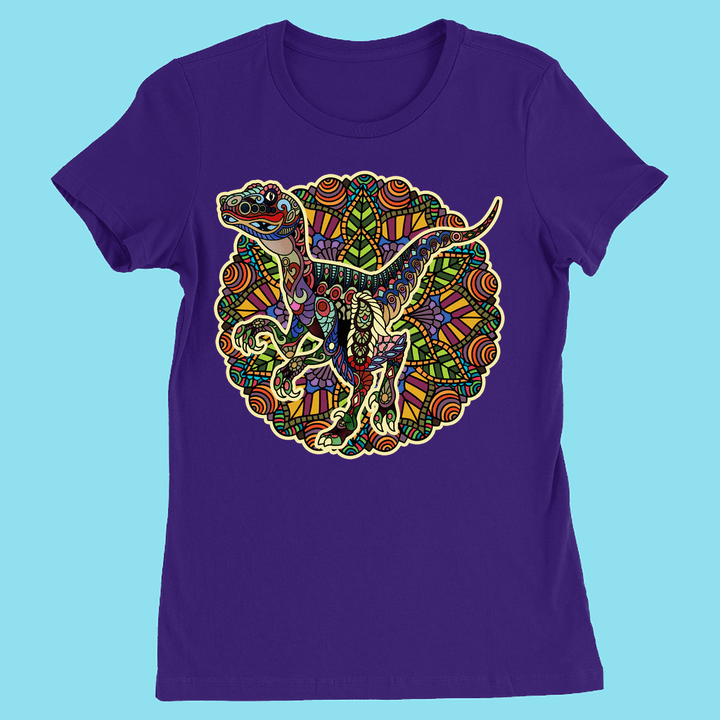 Women Velociraptor Mandala T-Shirt | Jurassic Studio