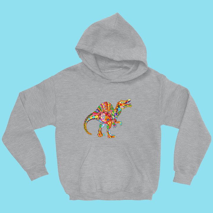 Kids Spinosaurus Zentangle Hoodie | Jurassic Studio