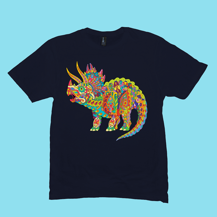 Men Triceratops Zentangle T-Shirt | Jurassic Studio