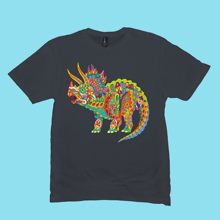 Men Triceratops Zentangle T-Shirt | Jurassic Studio