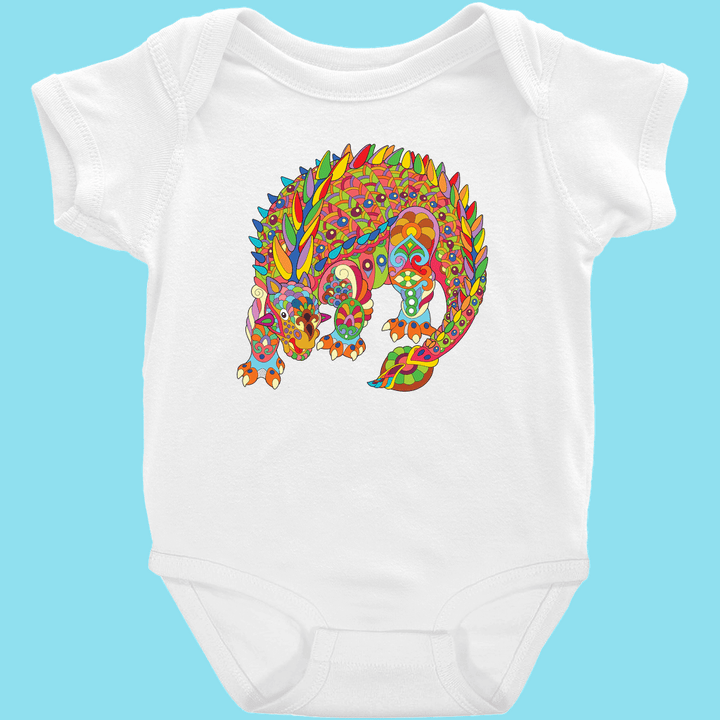 Toddler Ankylosaurus Zentangle Onesie | Jurassic Studio