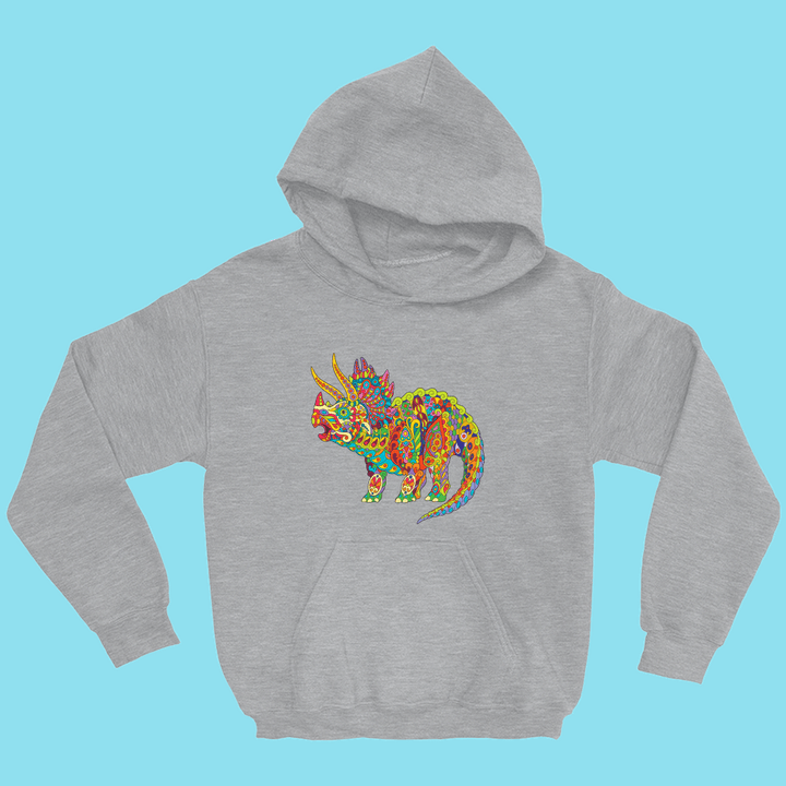 Kids Triceratops Zentangle Hoodie | Jurassic Studio