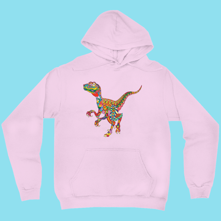 Men Velociraptor Zentangle Hoodie | Jurassic Studio
