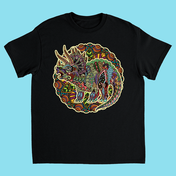 Kids Triceratops Mandala T-Shirt | Jurassic Studio