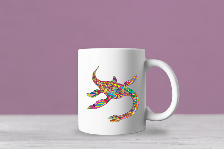 Plesiosaurus Zentangle Mug | Jurassic Studio
