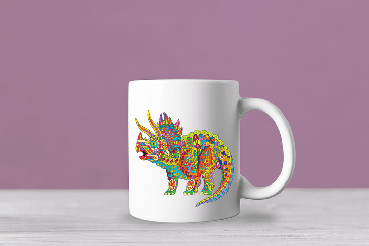 Triceratops Zentangle Mug | Jurassic Studio