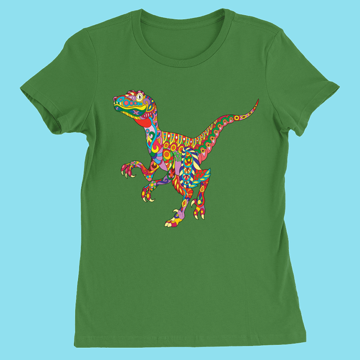 Women Velociraptor Zentangle T-Shirt | Jurassic Studio