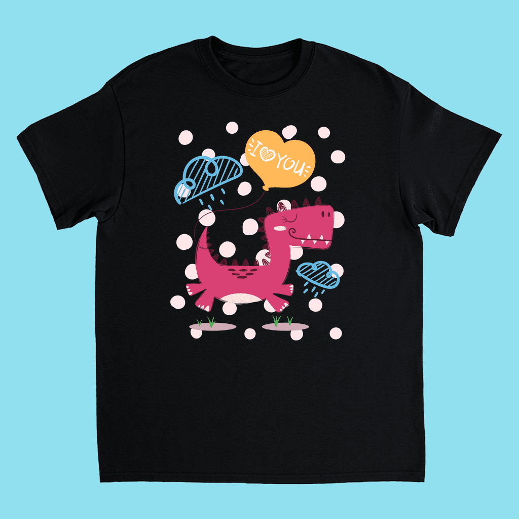 Kids Baby Dino with Balloon T-Shirt | Jurassic Studio