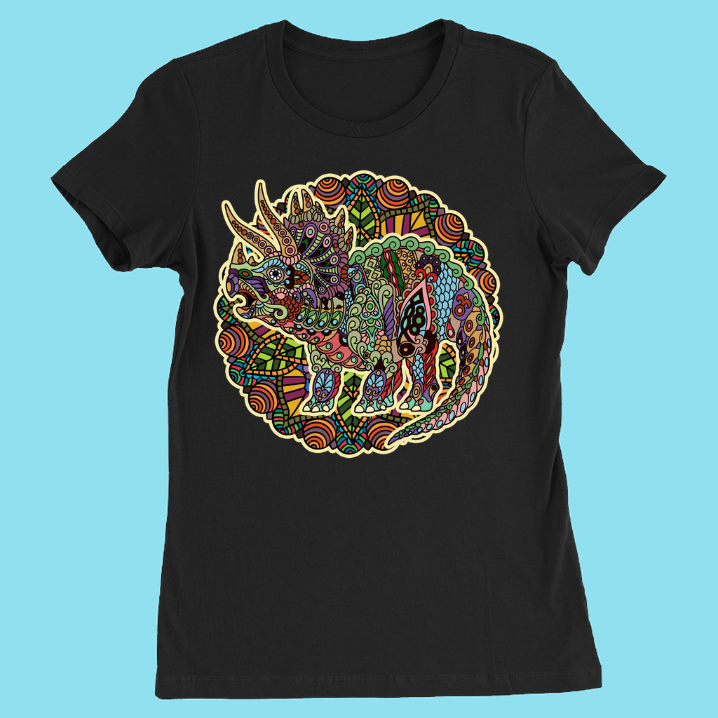 Women Triceratops Mandala T-Shirt | Jurassic Studio