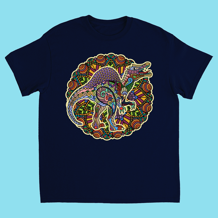 Kids Spinosaurus Mandala T-Shirt | Jurassic Studio