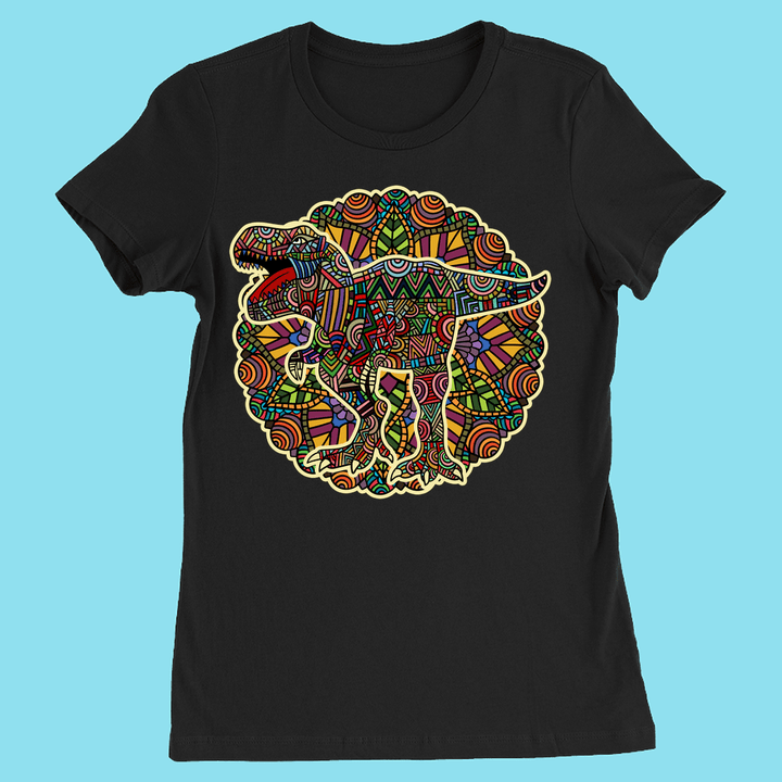 Women T-Rex Mandala T-Shirt | Jurassic Studio