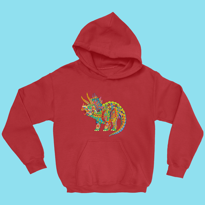 Kids Triceratops Zentangle Hoodie | Jurassic Studio