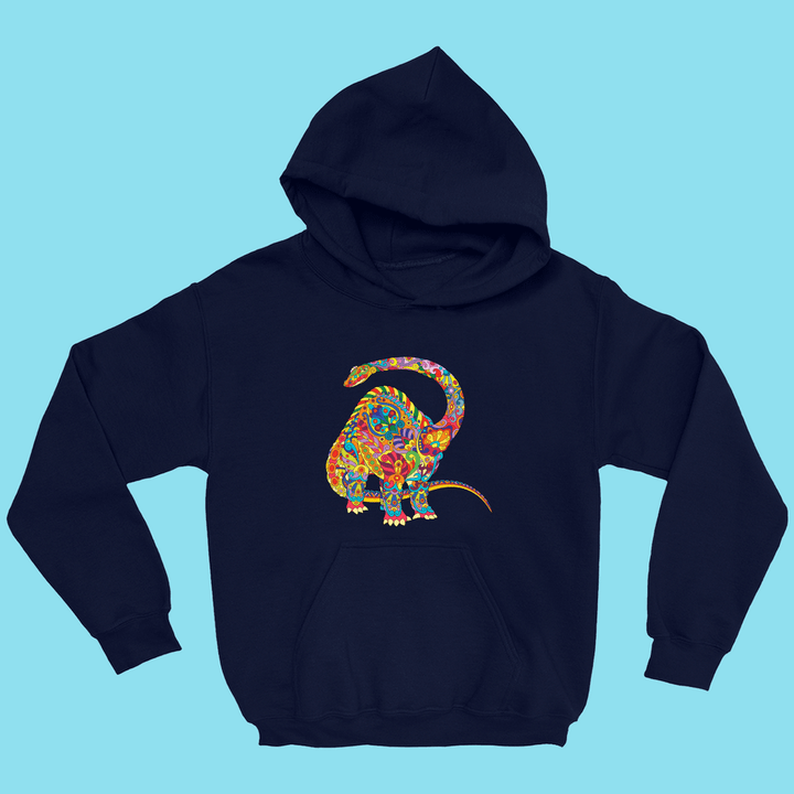 Kids Brontosaurus Zentangle Hoodie | Jurassic Studio