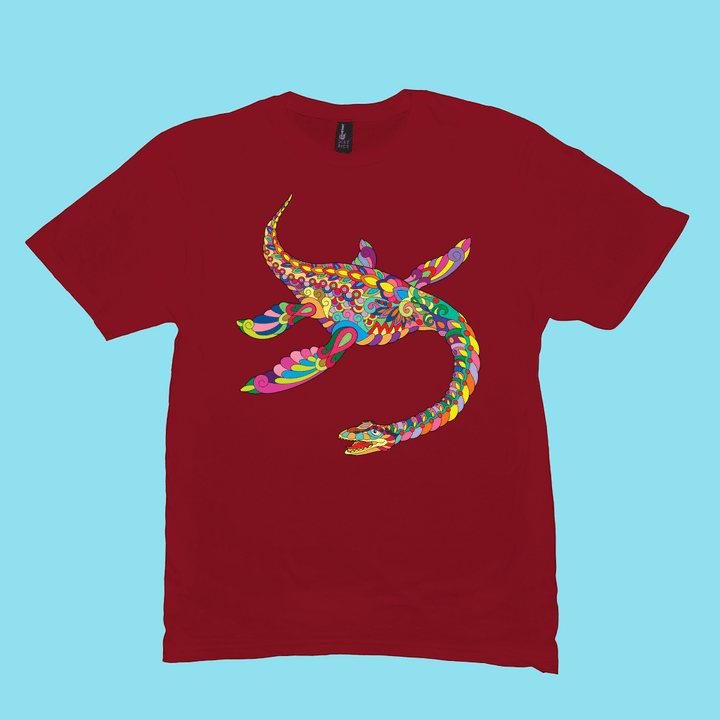 Men Plesiosaurus Zentangle T-Shirt | Jurassic Studio
