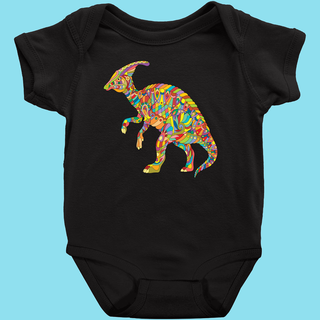 Toddler Hadrosaur Zentangle Onesie | Jurassic Studio