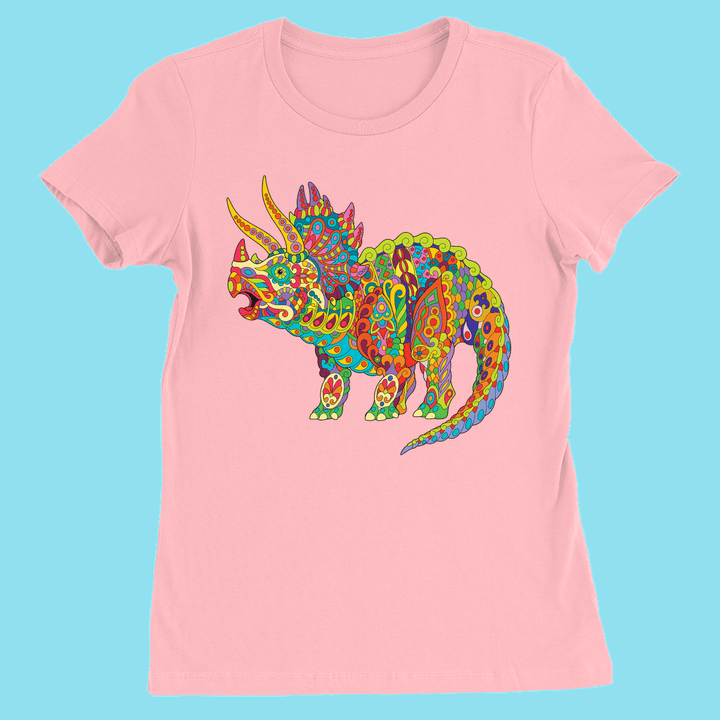 Women Triceratops Zentangle T-Shirt | Jurassic Studio