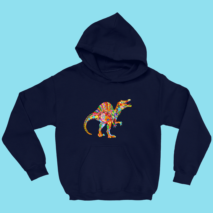 Kids Spinosaurus Zentangle Hoodie | Jurassic Studio